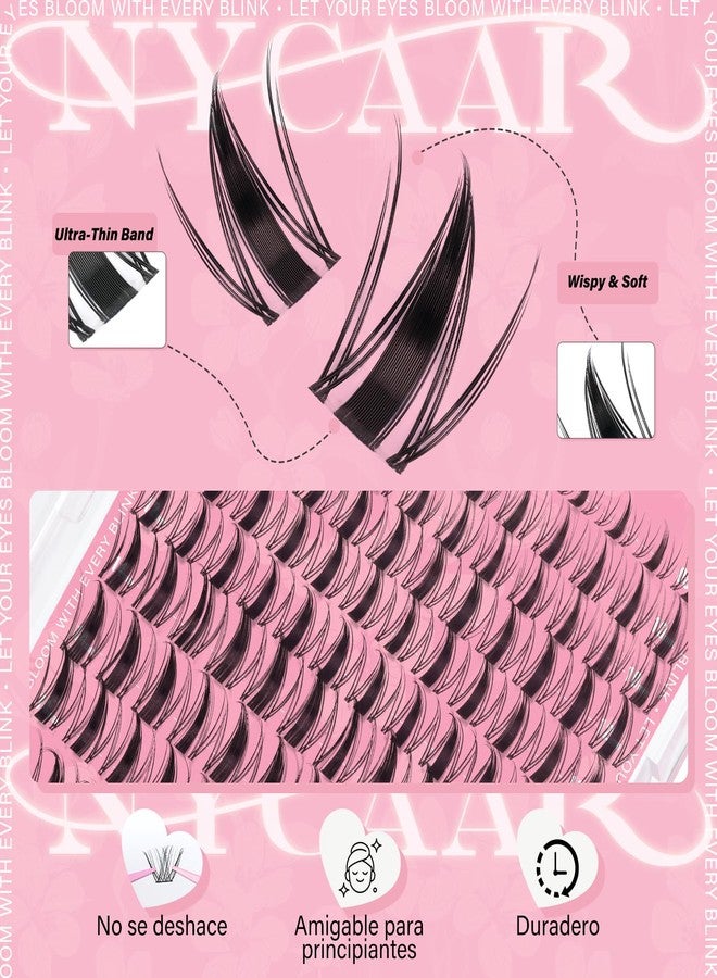 NYCAAR Fairy Lash Clusters Kit Spiky Manga Lash Clusters D Curl 144Pcs 8-18mm Lash Extension Kit Wispy Invisible Band Lashes Kit with Bond and Seal,Remover,Applicators DIY at Home(Fairy) - Image 4